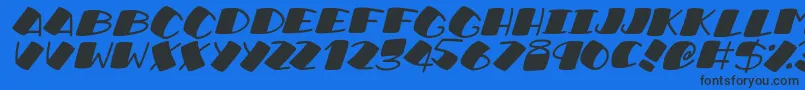 fuente SushiRollItalic – Fuentes Negras Sobre Fondo Azul