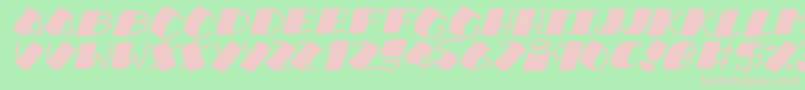 SushiRollItalic Font – Pink Fonts on Green Background