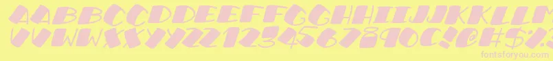 SushiRollItalic Font – Pink Fonts on Yellow Background