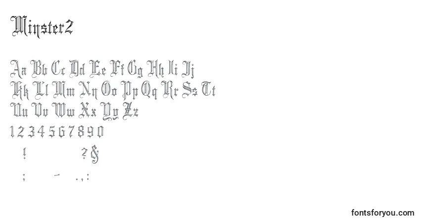 Шрифт Minster2 – алфавит, цифры, специальные символы