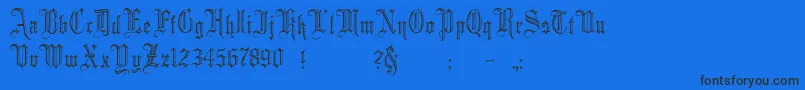 Minster2-fontti – mustat fontit sinisellä taustalla