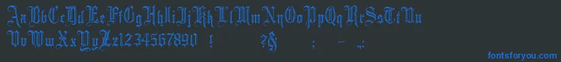 Minster2 Font – Blue Fonts on Black Background