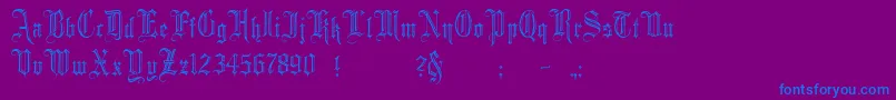 Minster2 Font – Blue Fonts on Purple Background