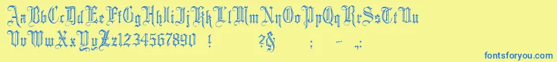 Minster2 Font – Blue Fonts on Yellow Background