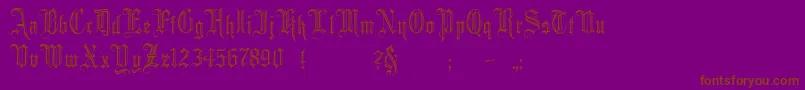 Minster2-Schriftart – Braune Schriften auf violettem Hintergrund