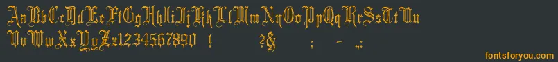フォントMinster2 – 黒い背景にオレンジの文字