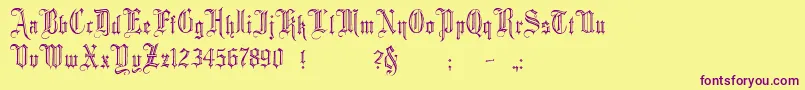 Minster2 Font – Purple Fonts on Yellow Background