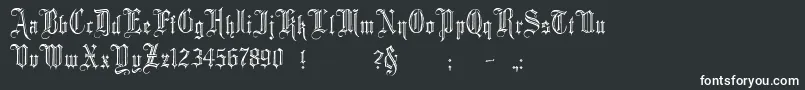 Minster2-fontti – valkoiset fontit mustalla taustalla