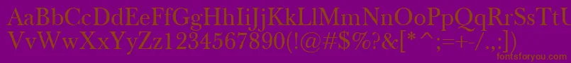 BaskervilleClassico Font – Brown Fonts on Purple Background