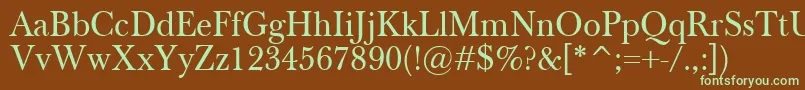 BaskervilleClassico Font – Green Fonts on Brown Background