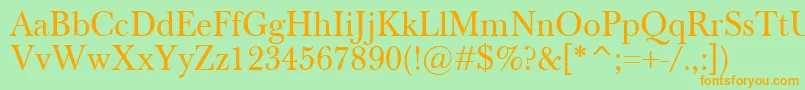 BaskervilleClassico Font – Orange Fonts on Green Background