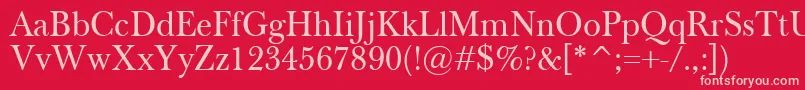 BaskervilleClassico Font – Pink Fonts on Red Background