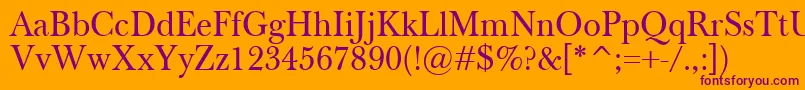 BaskervilleClassico Font – Purple Fonts on Orange Background