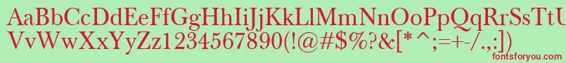 BaskervilleClassico Font – Red Fonts on Green Background