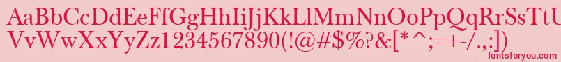 BaskervilleClassico Font – Red Fonts on Pink Background