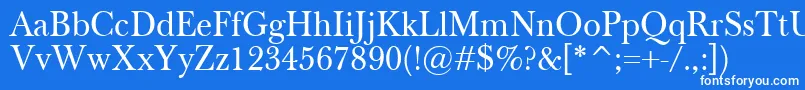 BaskervilleClassico Font – White Fonts on Blue Background