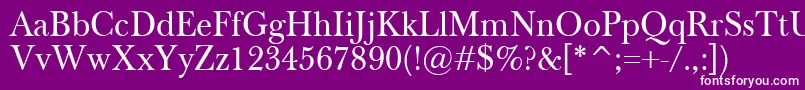 BaskervilleClassico Font – White Fonts on Purple Background