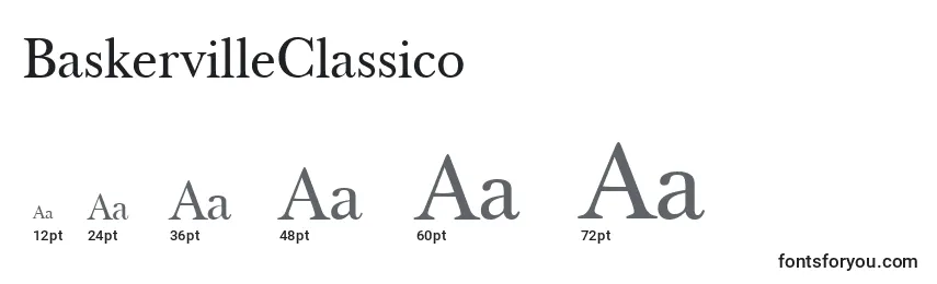 Größen der Schriftart BaskervilleClassico