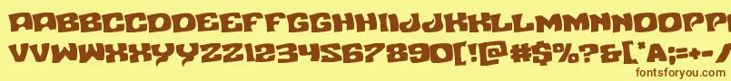 Nuevopassionrotate Font – Brown Fonts on Yellow Background