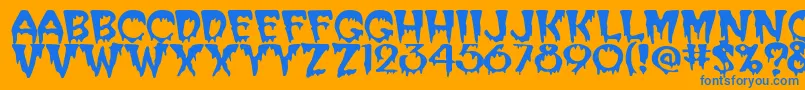 SanasoftCreeper.Kz Font – Blue Fonts on Orange Background