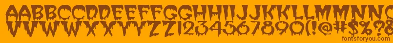 SanasoftCreeper.Kz Font – Brown Fonts on Orange Background