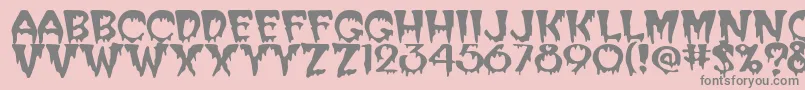 SanasoftCreeper.Kz Font – Gray Fonts on Pink Background