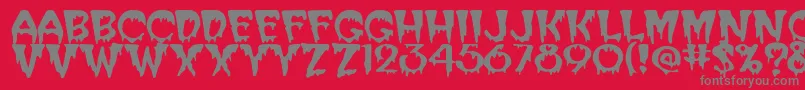 SanasoftCreeper.Kz Font – Gray Fonts on Red Background
