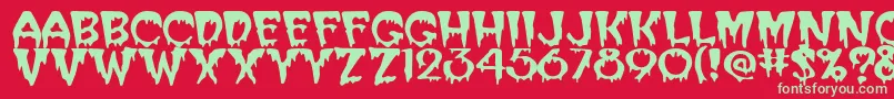 SanasoftCreeper.Kz Font – Green Fonts on Red Background