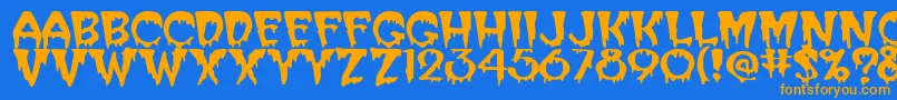 SanasoftCreeper.Kz Font – Orange Fonts on Blue Background