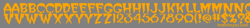 SanasoftCreeper.Kz Font – Orange Fonts on Gray Background