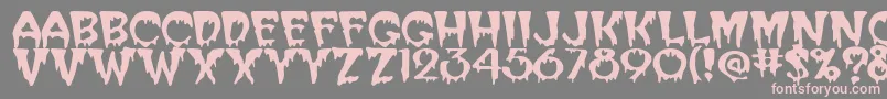 Fonte SanasoftCreeper.Kz – fontes rosa em um fundo cinza