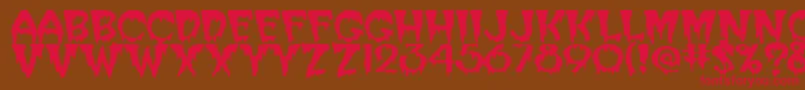 SanasoftCreeper.Kz Font – Red Fonts on Brown Background