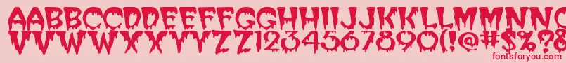 SanasoftCreeper.Kz Font – Red Fonts on Pink Background