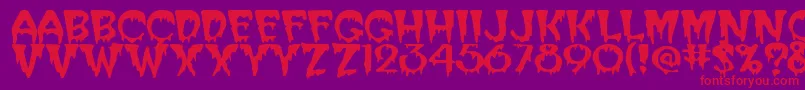 SanasoftCreeper.Kz Font – Red Fonts on Purple Background