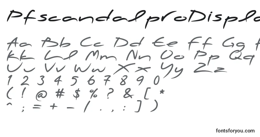 A fonte PfscandalproDisplayblack – alfabeto, números, caracteres especiais