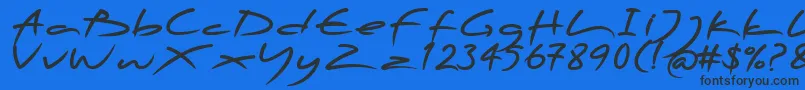 フォントPfscandalproDisplayblack – 黒い文字の青い背景