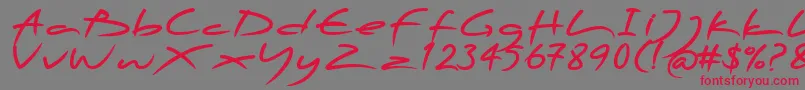 Fonte PfscandalproDisplayblack – fontes vermelhas em um fundo cinza
