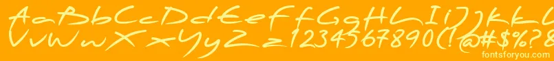 フォントPfscandalproDisplayblack – オレンジの背景に黄色の文字