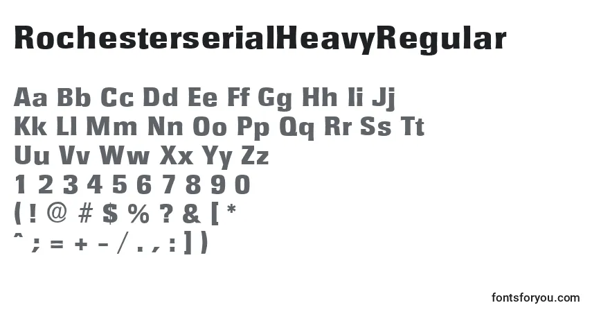 Шрифт RochesterserialHeavyRegular – алфавит, цифры, специальные символы