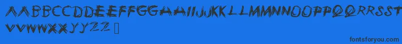 Police Sketchie – polices noires sur fond bleu