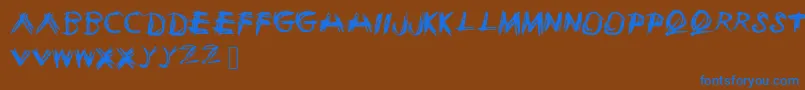 Sketchie Font – Blue Fonts on Brown Background