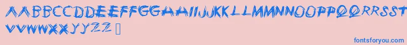 Sketchie Font – Blue Fonts on Pink Background