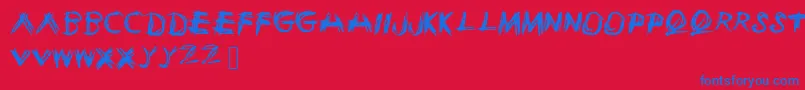 Sketchie Font – Blue Fonts on Red Background
