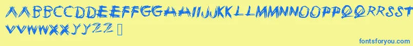 Шрифт Sketchie – синие шрифты на жёлтом фоне