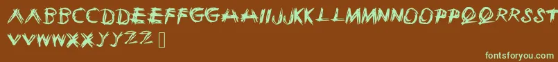 Sketchie Font – Green Fonts on Brown Background