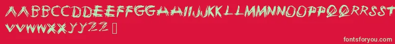 Sketchie Font – Green Fonts on Red Background