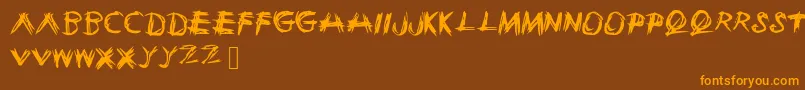 Sketchie Font – Orange Fonts on Brown Background