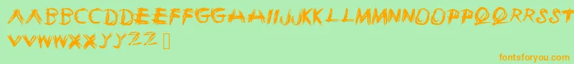 Sketchie Font – Orange Fonts on Green Background