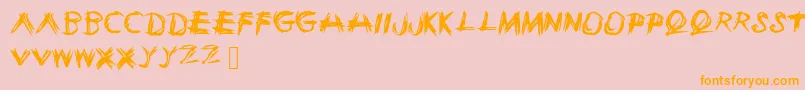 Sketchie Font – Orange Fonts on Pink Background