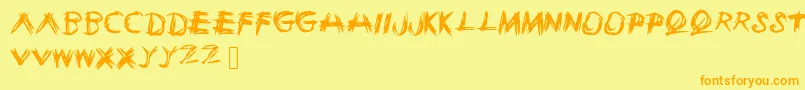 Sketchie Font – Orange Fonts on Yellow Background
